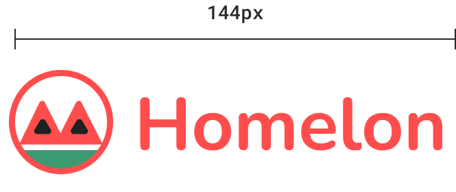 Full wordmark lockup at 144px, for the website and tablet
