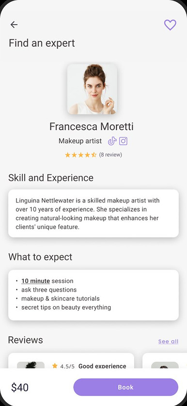 Expert profile for makeup artist Francesca Moretti