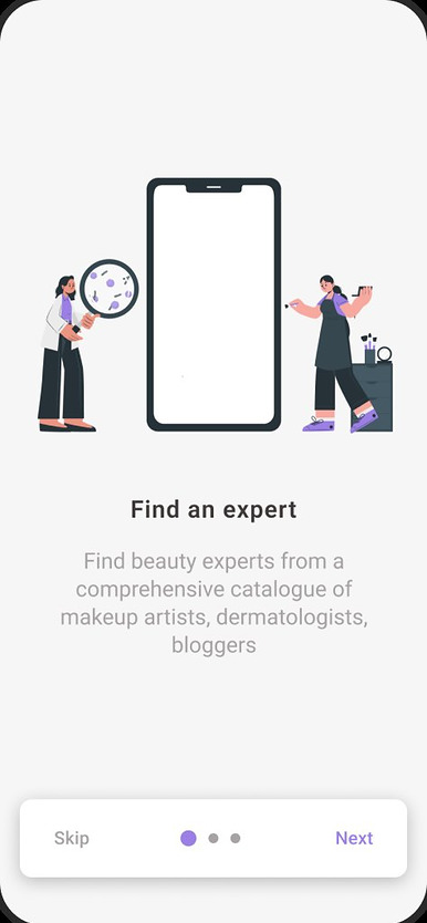 Onboarding screen: find an expert